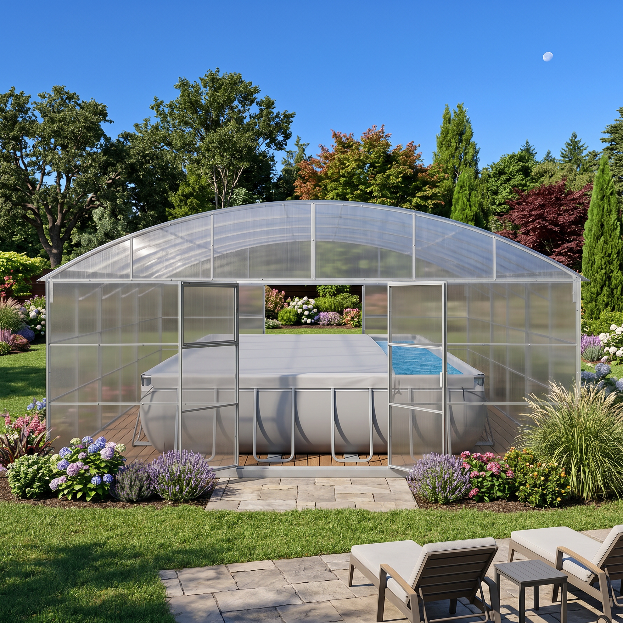 5.5M "Triton" Super Arch Straight-Wall Pool Cover