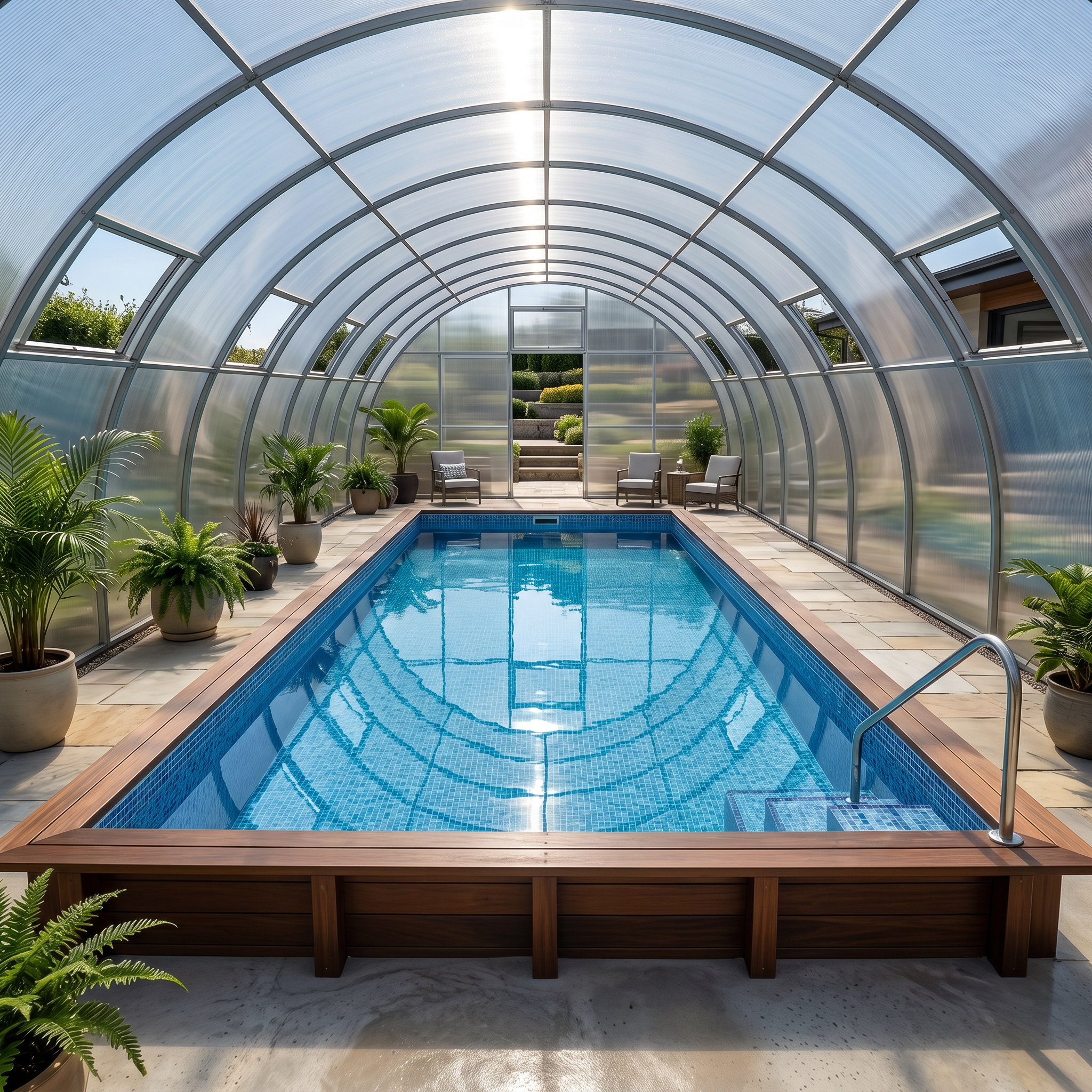 5M "Nero" Tunnel Greenhouse Pool Cover