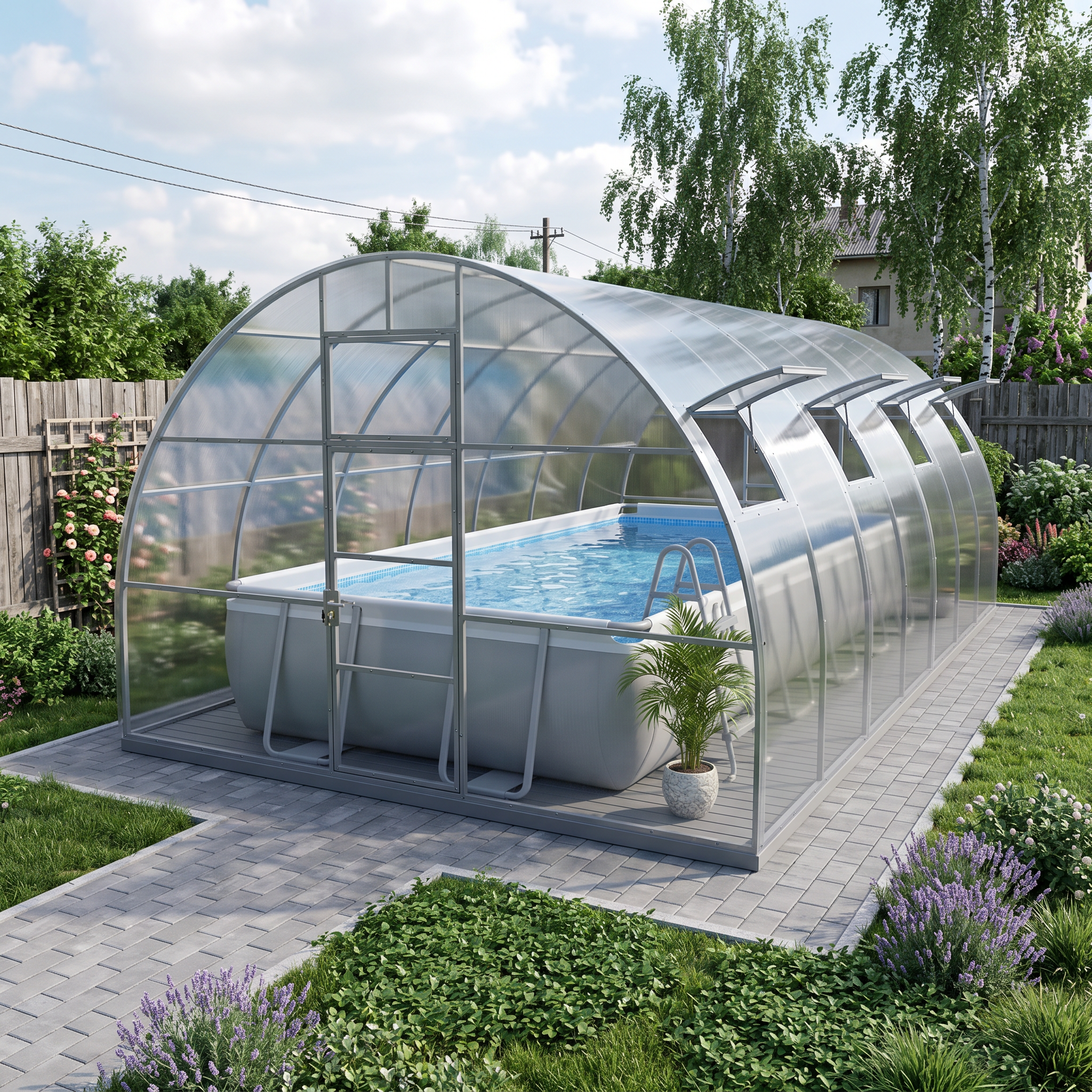 5M "Nero" Tunnel Greenhouse Pool Cover
