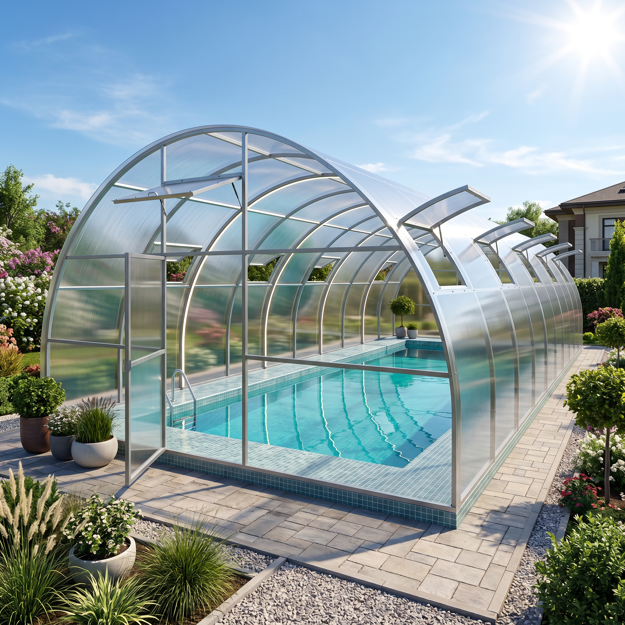 5M "Nero" Tunnel Greenhouse Pool Cover