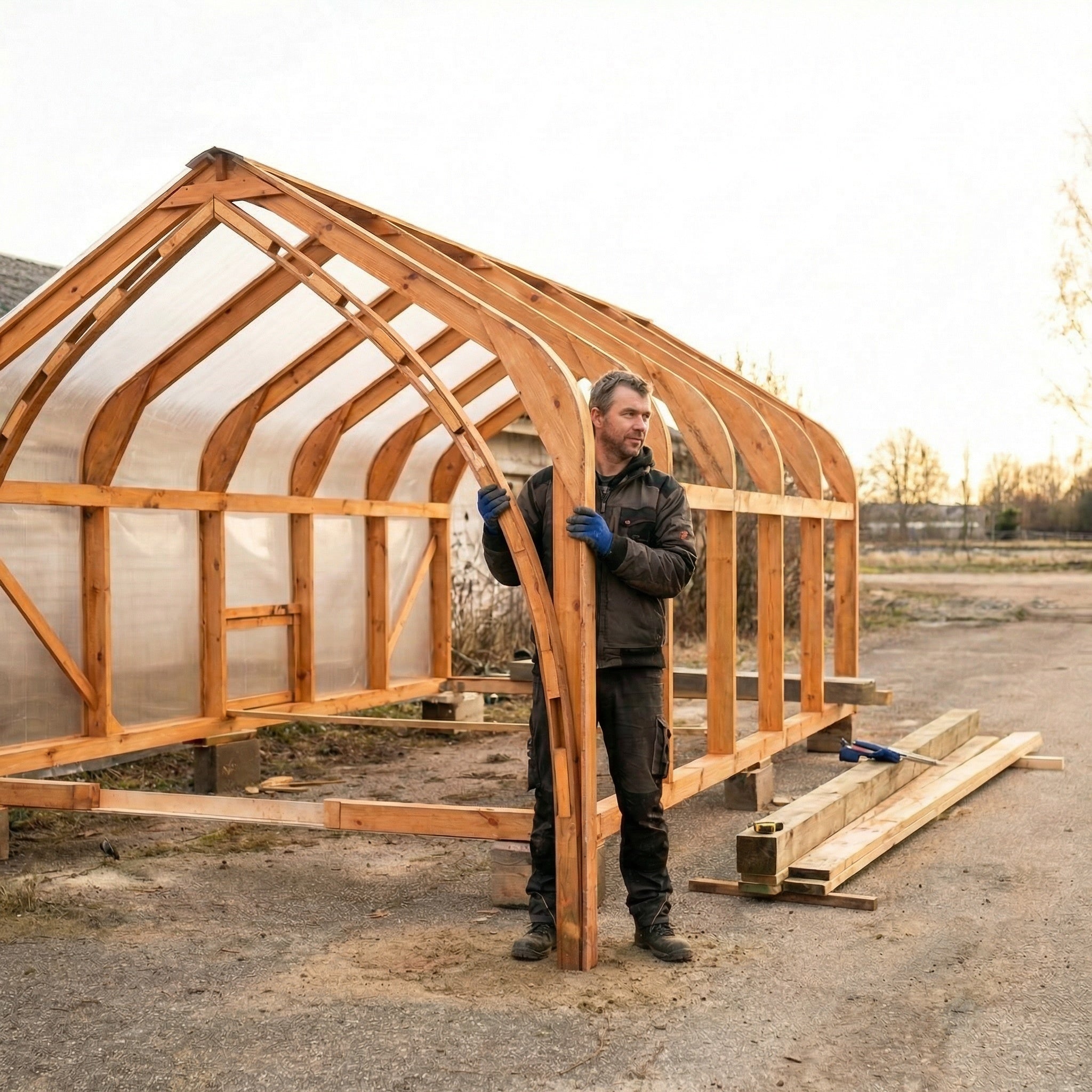 Classic Wood greenhouse 4.5M