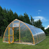 Arched wood greenhouse 5M