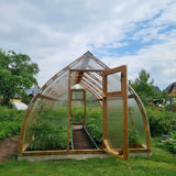 Arched wood greenhouse 3M